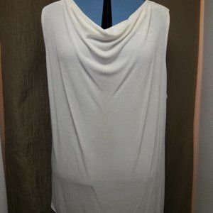 Coldwater Creek 1X Cream Sleeveless Top Cowl Neck